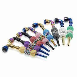 Metal hookah mouth tips Shisha pipe smoking pipes Portable Cigarette zinc alloy Philtre Decoration with bite holder fittings