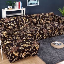 printed L shape sofa covers for living room sofa protector anti-dust elastic stretch covers for corner sofa cover 201222