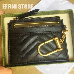 Designer Card Holder with Keychain MARMONT Womens Wallet Slim Zipper Coin Purse Multifunction Fashion Case Bag Key Pouch Pochette Cle Cardholder Charm Accessoires