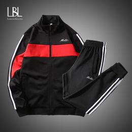 Sweatsuit Set Men Fashion Spring Sporting Suit Hoodies Sweatshirts Jacket+Pants Sportswear 2 Piece Set Tracksuit For Men Clothes 201124