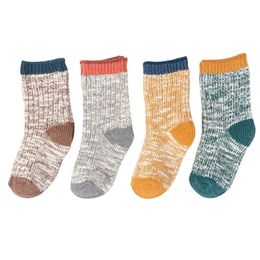 4Pairs/lot Kids Girls Socks Woollen Knitted Socks for Boy Winter Warm Socks for Girls Thick Children Stuff Suitable for 1-12Years LJ200828