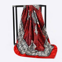 free shipping Silk Scarves Women Foulard 90*90cm Square Head Hijab Scarf Ladies chiffon Shawl Bandanna female wrap muffler
