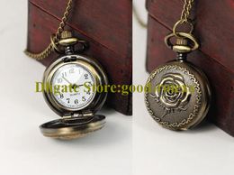 Fashion Gift Vintage Style Small Model Women's Pocket Watch Necklace Accessories Sweater Chain Ladies Hanging Watches Quartz Ladys AA00144