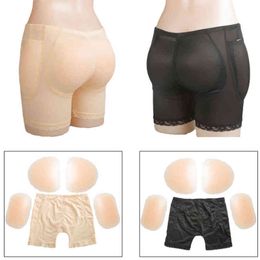 Women Sexy Black Sile Hip Up Pads Butt Enhancer Booster and pants Shemale Fake Butt Transgender Y220311