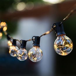 25FT Patio String Light Christmas G40 Globe Festoon Bulb Fairy String Light Outdoor Party Garden AC220v Garland Wedding Decor Y201020