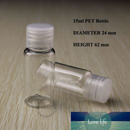 100PCS 15cc High Quality Clear Plastic Lotion Bottle Small Cosmetic Packaging Container With Transparent Screw Lid Free Shipping