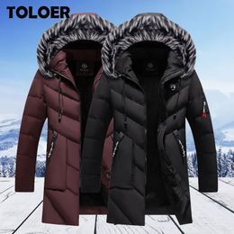 Winter Jackets Men Fur Warm Thick Cotton Multi-pocket Hooded Parkas Mens Casual Fashion Fleece Warm Coats Windbreaker Overcoat 201111