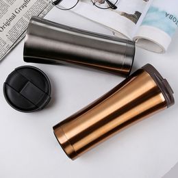 500ml Hot Quality Double Wall Stainless Steel Vacuum Flasks Car Thermo Cup Coffee Tea Travel Mug Thermol Bottle Thermocup 201029