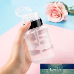 200ml Empty Nail Polish Remover Alcohol Liquid Press Pump Dispenser Bottle Clear Plastic Nail Art UV Gel Cleaner Container 1pcs