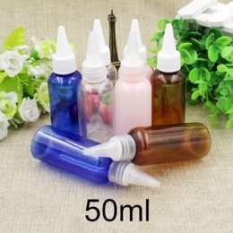 50ml Plastic Dropper Bottle Empty Cosmetic Water Essential Oil Container Long Sharp Top Travel Packaging Free Shipping