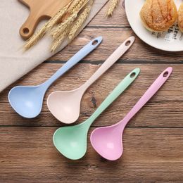 Wheat straw long handle spoon creative family tableware ECO friendly health spoon kitchen appliances heat insulation heat protection WQ696
