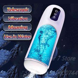 Gay Retractable Masturbation Device Real Vaginal Male Sex Toy Oral Function Waterproof Weaning Voice 0114
