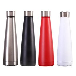 Mugs 500ml Pyramid Shape Thermos Reusable Tumblers Stainless Steel Cups Vacuum Insulated Double Wall Water Bottle Thermal Sublimation ZL0398
