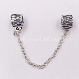 Andy Jewel Authentic 925 Sterling Silver Beads Family Ties Safety Chain Charms Fits European Pandora Style Jewellery Bracelets & Necklace 791788
