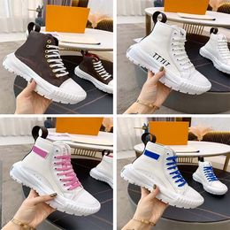 Senhoras Designer Sneakers Bowling couro moda nova sapatos de esportes tecido de algodão luxo alta top sapatos casuais 35-40 com caixa