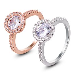 Heiße Dame Hohe Qualität Ringe Juwel Ring Micro Inlay Zirkon Rose Gold Weiß Gold Ring Schmuck Mode Diamant Ring
