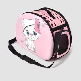 Pet Cat Carriers Bag Foldable Breathable Cartoon Shoulder Bag for Dog Cat Portable Slanting Cross Hand Carrying Cage