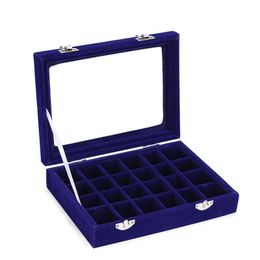 24 Grids Black Rose Red Velvet Jewelry Box Rings Earrings Necklaces Makeup Holder Case Organizer Women Jewelery Storage 220309219G