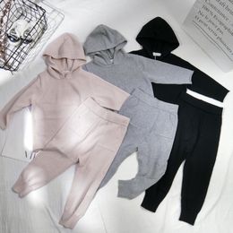 2020 Spring Baby Girls Clothes Boys Clothing Sets Autumn Sweater + Pants 2pcs Set Boys Knit Tracksuits Toddler Girls Boys Suit LJ200831