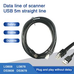 Computer Cables & Connectors 5pcs New Compatible Scanner USB 5M Straight Data Cable For Zebra LI3608 LI3678 DS3608 DS3678 Barcode Scanners Cable