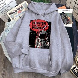 Astronaut Print Man Hoodie Harajuku Casual Pocket Hooded Streetwear Unisex Cartoons Fashion Hoody Top Anime Punk Sweatshirts H1227