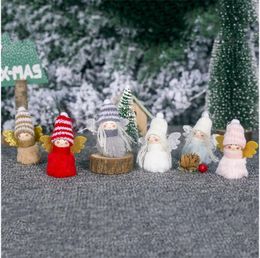 Plush Angel Girl Christmas Pendant Xmas Tree Gifts Ornaments Elf Doll Outdoor Decorations Multicolor Fashion Baubles 2 76xb G2