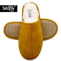 Millffy big Cashmere Cosy slippers women Men's Comfort Memory Foam Slippers Fuzzy Plush Slip-on House Shoes Scuff Fluff Slippers Y200107
