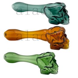 alaer New Arrival Glass Oil Burner Pipe Ash Catcher Glass Oil Rig 4 Inches Water Pipe Hand Pipe Skull Dab Rig Bongs Water Pipes