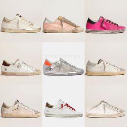 Italy Brand Sneakers Deluxe Women Casual Shoes Designer SuperStar pink-gold glitter Fashion Classic White Do-old Dirty Shoe