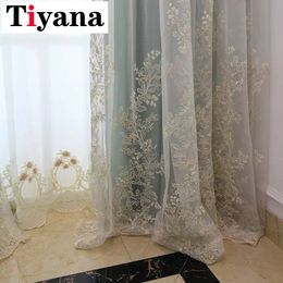 Romantic Luxury Curtains Window Drapes Tulle For Living Room Exquisite Embroidery Sheer Curtains Wedding Decor M201Y Y200421