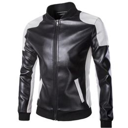Plus Size Men Leather Jackets Fashion Trend Winter Stand Collar Outerwear Designer Male New Zipepr Slim Jackets Coat