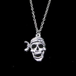 Fashion 27*20mm Pirate Skeleton Skull Pendant Necklace Link Chain For Female Choker Necklace Creative Jewelry party Gift