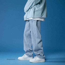 Primavera Jeans a gamba larga Moda uomo Casual Jeans coreani Uomo Streetwear Pantaloni larghi hip-hop in denim dritto Uomo M-2XL G0104