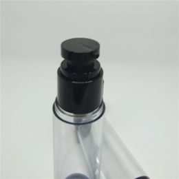 6psLot 15ml 30ml 50ml Vacuum Makeup Bottle Whole Lid Empty Cosmetic Lotion Airless With Black Pump Refillable Clear7264914