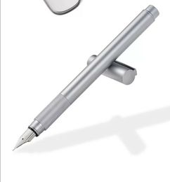 M&G Full Steel Fountain Pen Ink Pen EF Nib Silver Color Converter Filler Business Stationery Office school supplies Writing 201202