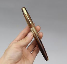 HERO YLJ Exclusive Handmade Fountain Pen Natural Ox Horn Fine Nib 0.5mm Unique Gift Customization Office Business Collection T200115