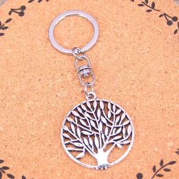 Fashion Keychain 38mm tree Pendants DIY Jewelry Car Key Chain Ring Holder Souvenir For Gift