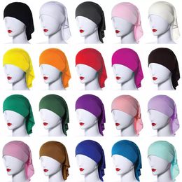 Muslim Under Scarf Hats Islamic Beanies Skullies Women Soft Inner Caps Headwrap Inner Cap Solid Color Bonnet Pile Cap Ramadan