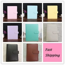 A6 8 Colours DHL Creative Waterproof Macarons Binder Hand Ledger Notebook Shell Loose-leaf Notepad Diary Stationery Cover School Office Supplies