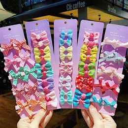 10PCS/Set New Girls Cute Colourful Bow Hair Clips Kids Lovely Hairpins Barrettes Headband Ornament Fashion Hair Accessories