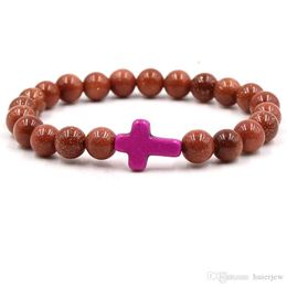 Chakra Yoga Bracelets Women Jewelry Gold sand Natural stone beads bracelets