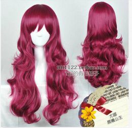 Akatsuki Princess Yona's beautiful long wavy dark red cosplay wig hair