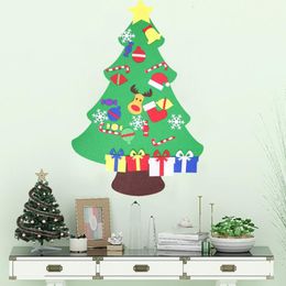 Christmas Decorations Kids DIY Felt Tree With Ornaments Children Gifts For 2021 Year Door Wall Hanging Xmas Decoration1