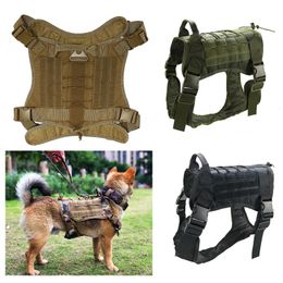 Outdoor Camouflage Dog Tactical Training Harnesses Vest Clothes Molle Load Jacket Gear Vest Carrier NO06-201