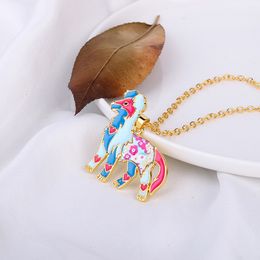 Colorful Butterfly Necklace Enamel Drop oil Pendants Necklaces Jewelry Gift Long Chain Necklace