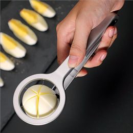 Egg Boiled Dividers Slicer Stainless Steel Cutting Divider Handle Section Cutter Multifunction Egg Slicer Kitchen Cooking Tool LSK1882