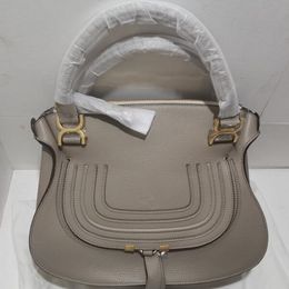 realfine888 5A Totes Marcies Leather Handbag 36cm Grain Calfskin Top Handles Shoulder strap bags,with Dust Bag