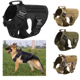 Outdoor Camouflage Tactical Training Harnesses Dog VEST Clothes Molle Load Jacket Gear Carrier NO06-216