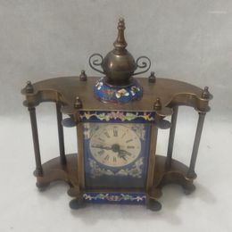 Desk & Table Clocks High 8inch/20CM Big Decorations Home Collection Old Chinese Antique Style 100% Copper Mechanical Clock /Retro Clock1