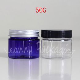 50G Blue Plastic Cream Bottle , 50CC / Mask Cans Makeup Sub-bottling Empty Cosmetic Container ( 50 PC/Lot )